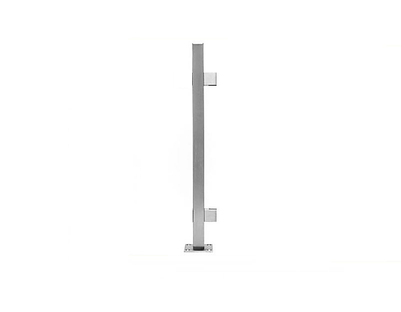acero V2A Postes para barandilla de acero inoxidable para barandillas de balcón / de cristal con pinzas y soporte 