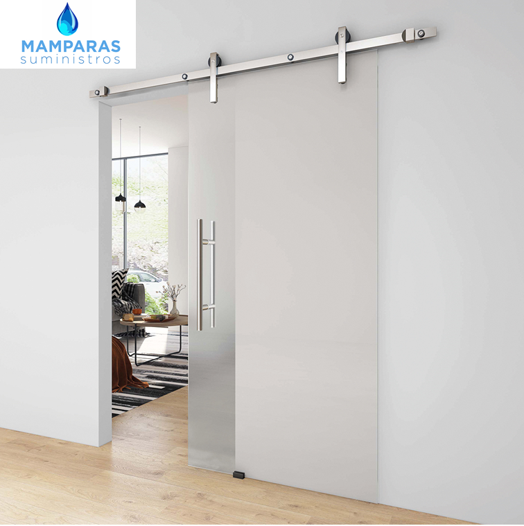 Pomo doble- puerta cristal, Puertas para baño,Puertas correderas