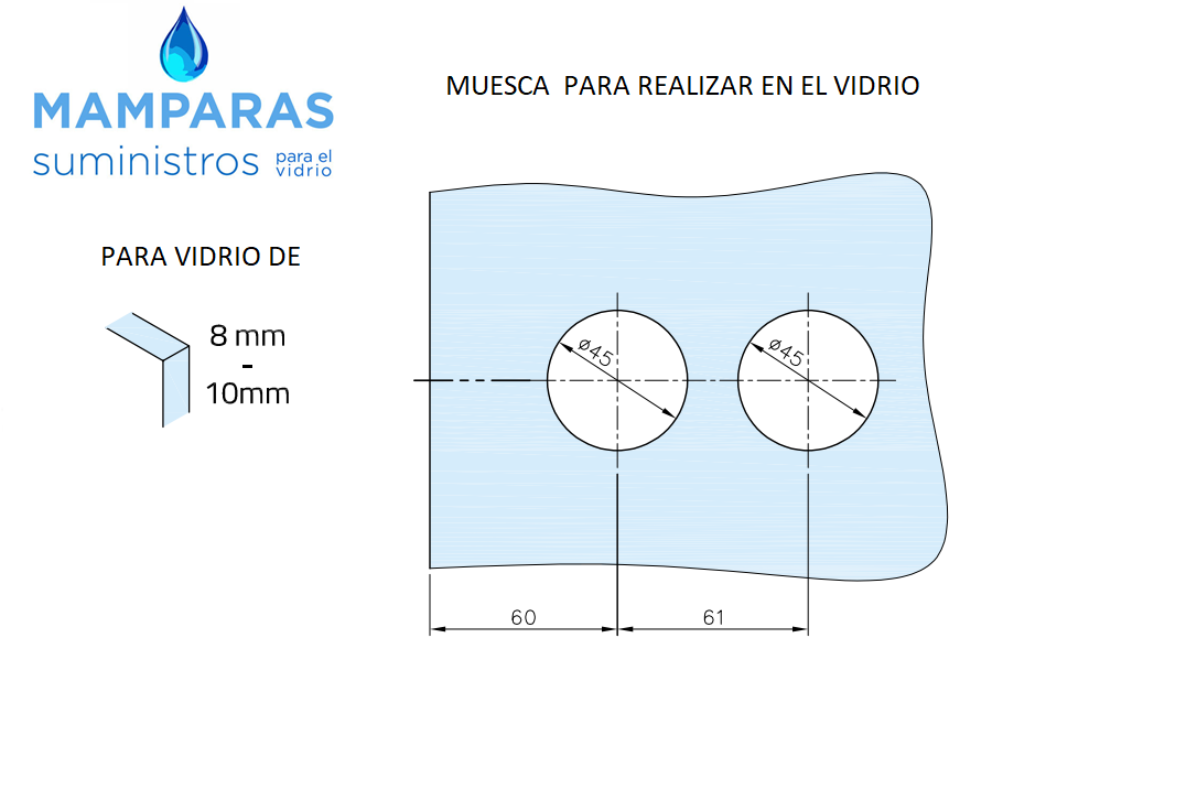 MS45500 CERRADURA PARA PUERTA DE CRISTAL TEMPLADO DE 10 MM SERIE 04