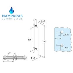 TIRADOR PARA PUERTA DE CRISTAL