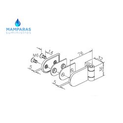 BISAGRA PARA PUERTA DE CRISTAL