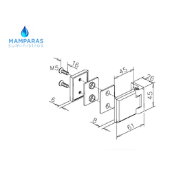 BISAGRA MINI INOX PARA PUERTAS DE CRISTAL