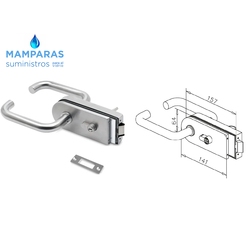 cerradura para puertas de cristal con marco con galce