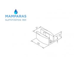 Guiador para puerta corredera de cristal