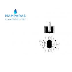 Guiador para puerta corredera de cristal