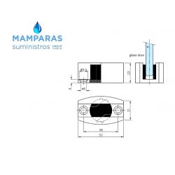 Guiador para puerta corredera de cristal