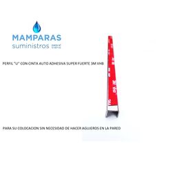 Perfil U de inox con cinta adhesiva