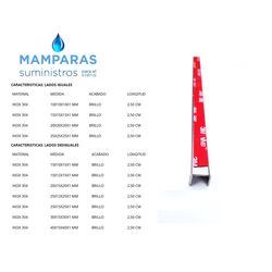 Perfil U de inox con cinta adhesiva