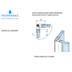 junta imam para mampara de baño