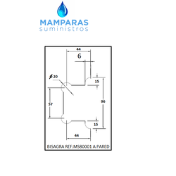 BISAGRA DORADA PARA PUERTA DE CRISTAL