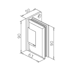 BISAGRA DORADA PARA PUERTA DE CRISTAL