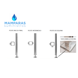 POSTE PARA BARANDA DE CRISTAL