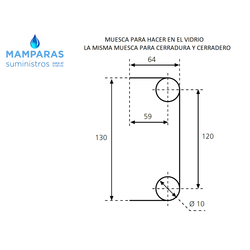 CERRADURA PARA PUERTA DE CRISTAL