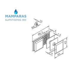 SUJECCION VIDRIO-VIDRIO 180º