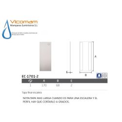 PERIL COMENZA PERFIL U PARA BARANDA DE CRISTAL