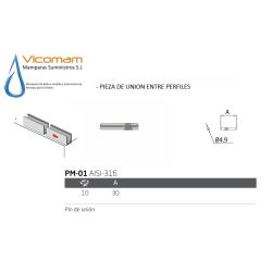 PERIL COMENZA PERFIL U PARA BARANDA DE CRISTAL