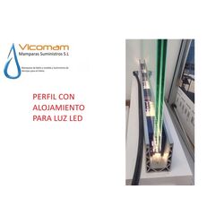 PERIL COMENZA PERFIL U PARA BARANDA DE CRISTAL CON LUZ LED