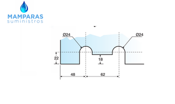 MUESCA PARA VIDRIO SERIE N