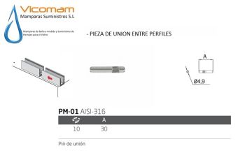 PERIL U PARA BARANDA DE CRISTAL