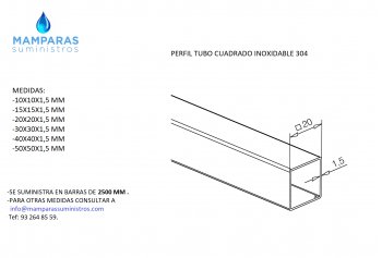 PERFIL TUBO INOX CUADRADO