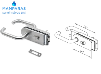 cerradura para puertas de cristal con marco con galce