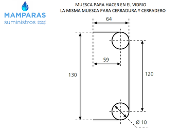 CERRADURA PARA PUERTA DE CRISTAL