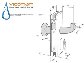 CERRADURA PARA PUERTA DE CRISTAL