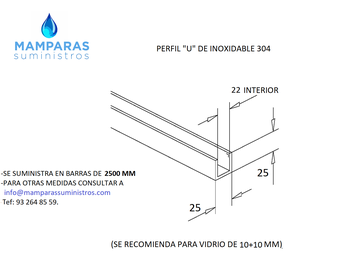 perfil u inox