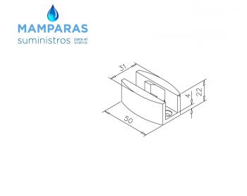 Guiador para puerta corredera de cristal