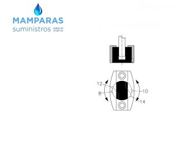 Guiador para puerta corredera de cristal