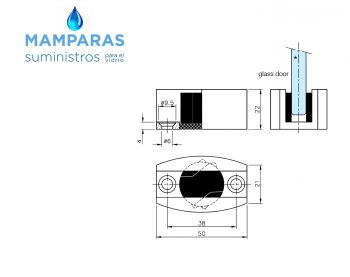 Guiador para puerta corredera de cristal