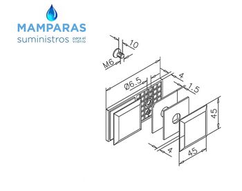 SUJECCION VIDRIO-VIDRIO 180º