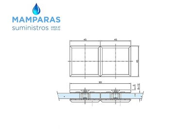 SUJECCION VIDRIO-VIDRIO 180º