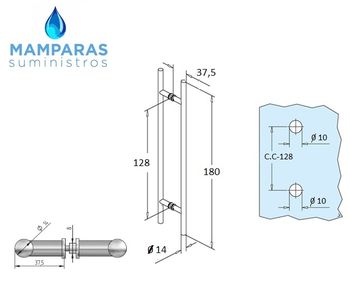 TIRADOR PARA PUERTA DE CRISTAL