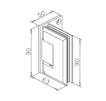 BISAGRA DORADA PARA PUERTA DE CRISTAL