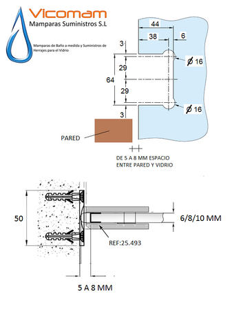 BISAGRA COBRE MATE CEPILLADO